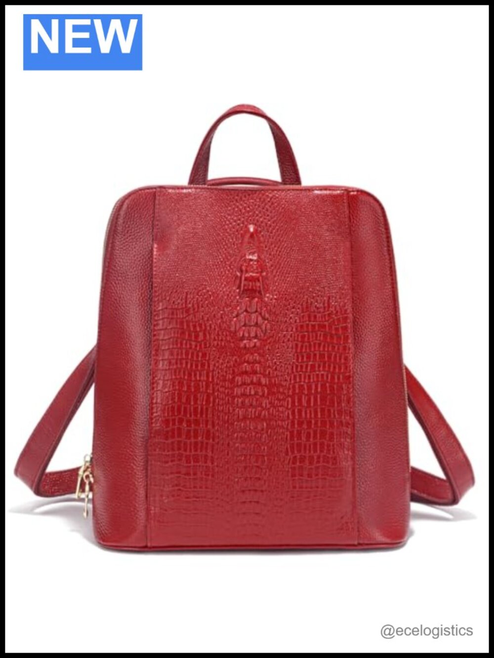100% Genuine Leather Backpack Women Alligator Pattern Laptop Bag Work